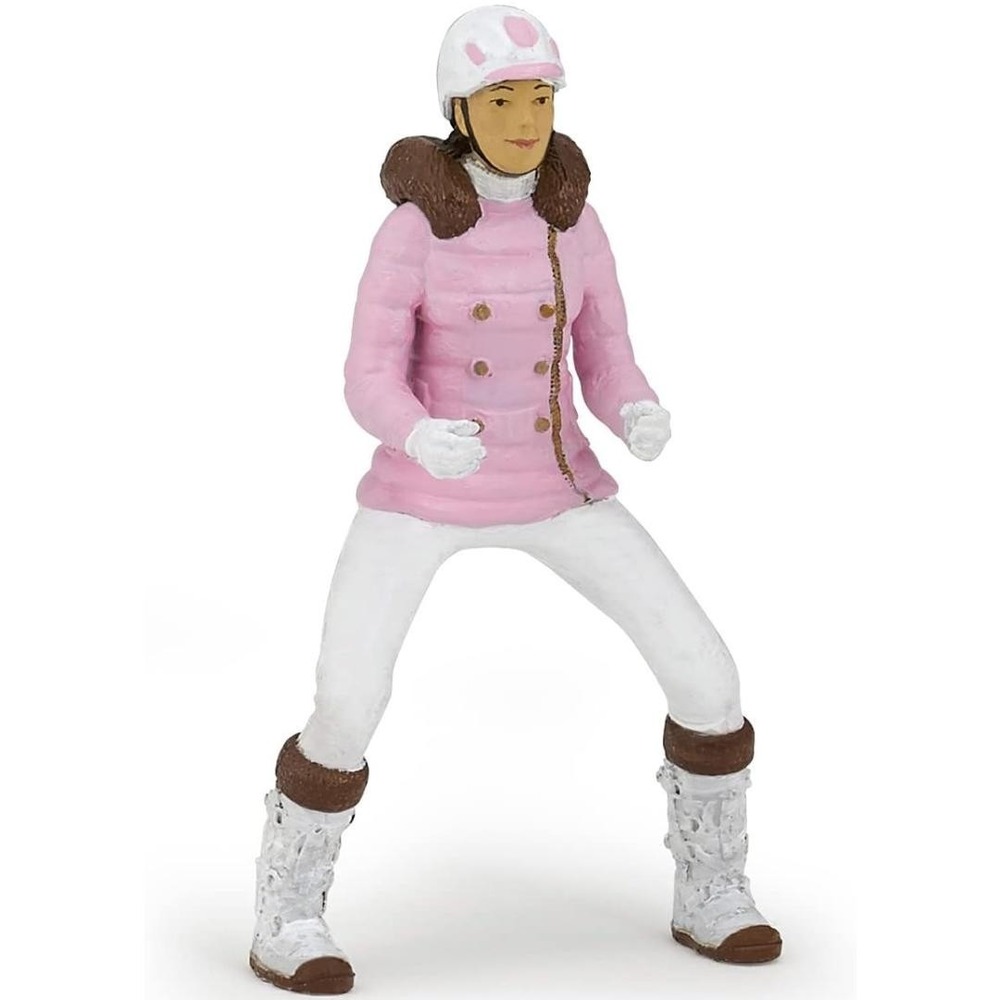 Winter Riding‎ Girl Figurine - Hand Painted Horse Rider Toy Figure - Papo 52011